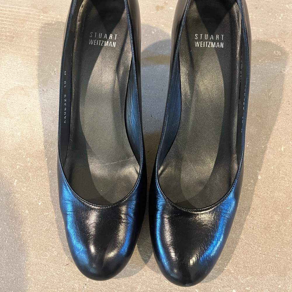 Stuart Weitzman Black Leather Heels